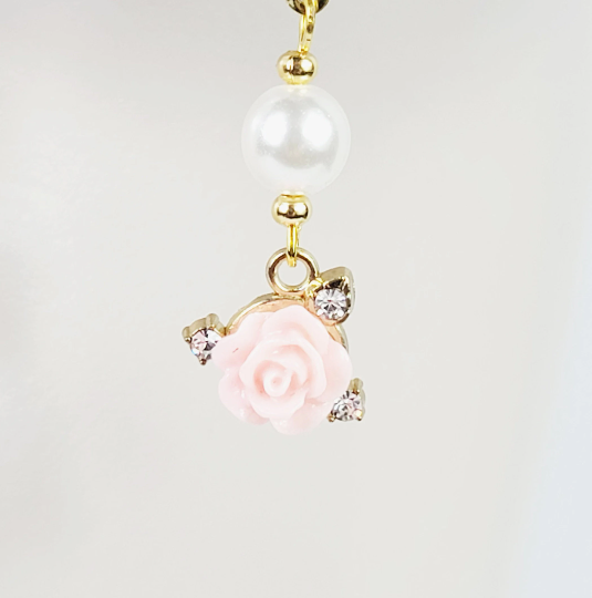 Non Piercing Nipple Dangles or Clamps with Rose and Pearls. Choose Nipple Nooses or Your Choice of Clamps. BDSM