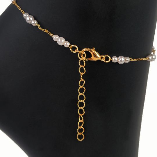 Subtle Day Collar for BDSM Submissive . O Ring Gold or Silver with Pearls Anklet.