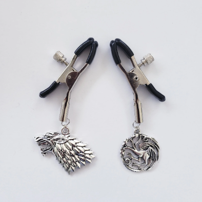 BDSM Wolf & Dragon Nipple Clamps. Geeky Sex Toy