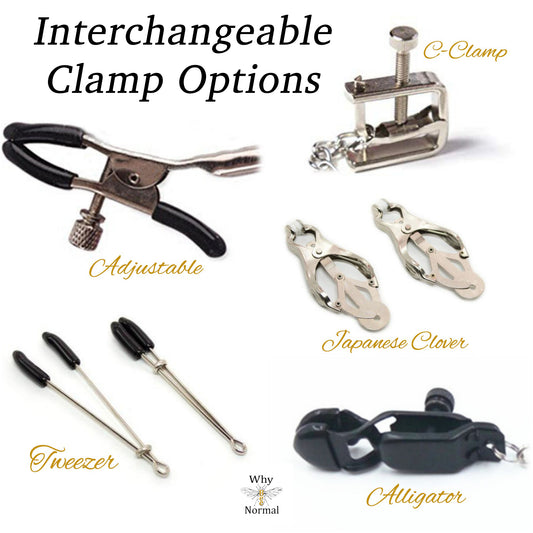 Make your piece interchangeable and add nipple clamps.