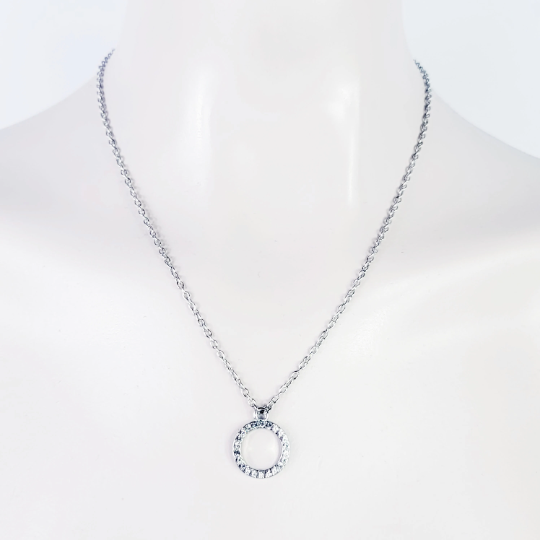 Sparkling Circle of O Necklace with Removable Nipple Chains with Non Piercing Nipple Nooses or Nipple Clamps. BDSM