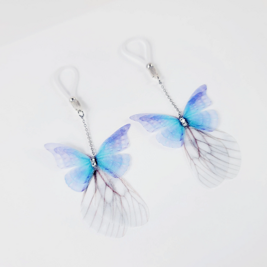 Butterfly Nipple Dangles, Non Piercing Nipple Nooses Or Your Choice of Nipple Clamps. BDSM