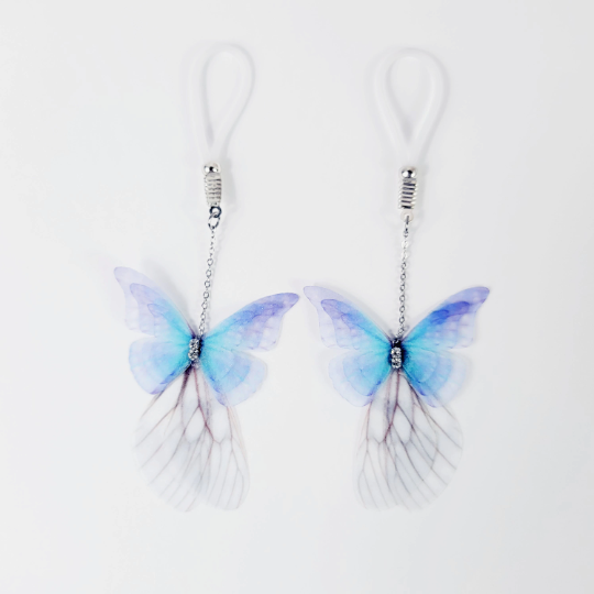 Butterfly Nipple Dangles, Non Piercing Nipple Nooses Or Your Choice of Nipple Clamps. BDSM