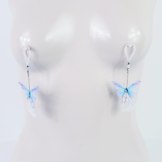 Butterfly Nipple Dangles, Non Piercing Nipple Nooses Or Your Choice of Nipple Clamps. BDSM