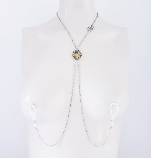 Honeycomb Necklace with attached Nipple Nooses
