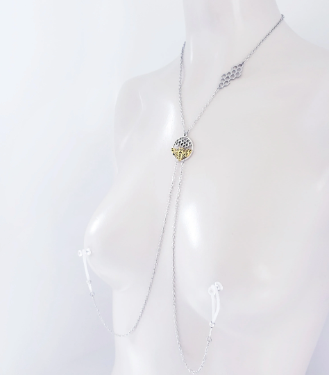 Honeycomb Necklace with attached Nipple Nooses