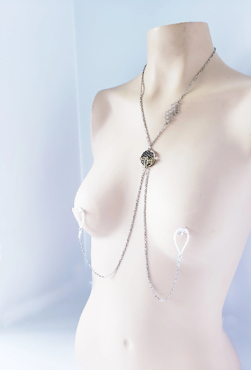 Honeycomb Necklace with attached Nipple Nooses