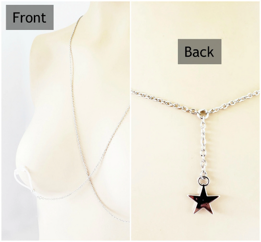 Star Backdrop Necklace with attached Nipple Nooses
