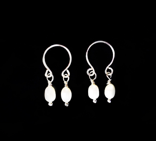 Nipple Rings Non Piercing with Pearl Dangles.  Intimate Jewelry. Set of two. BDSM