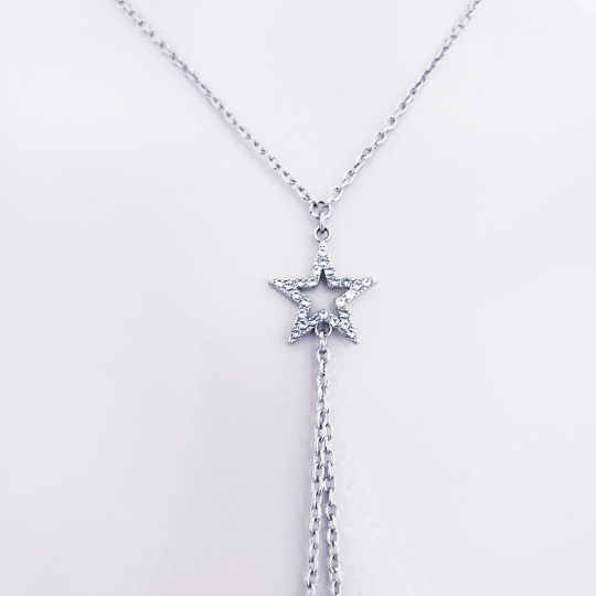 Star Necklace with Chain Attached Non Piercing Nipple Nooses or Clamps