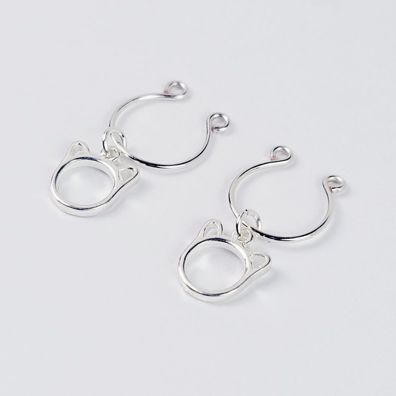 Silver Kitten Nipple Rings