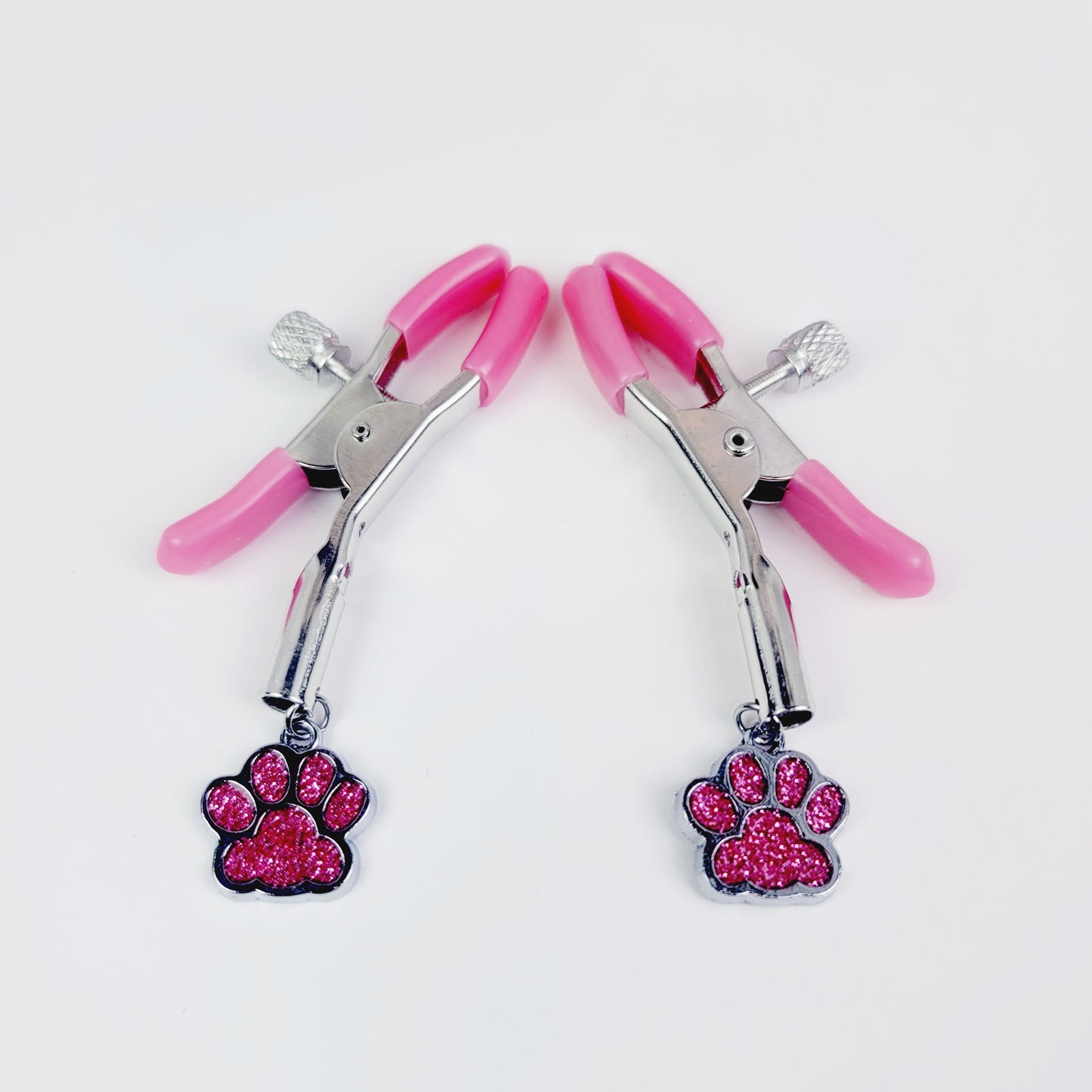 Adjustable Nipple Clamps with Paw Print Charm