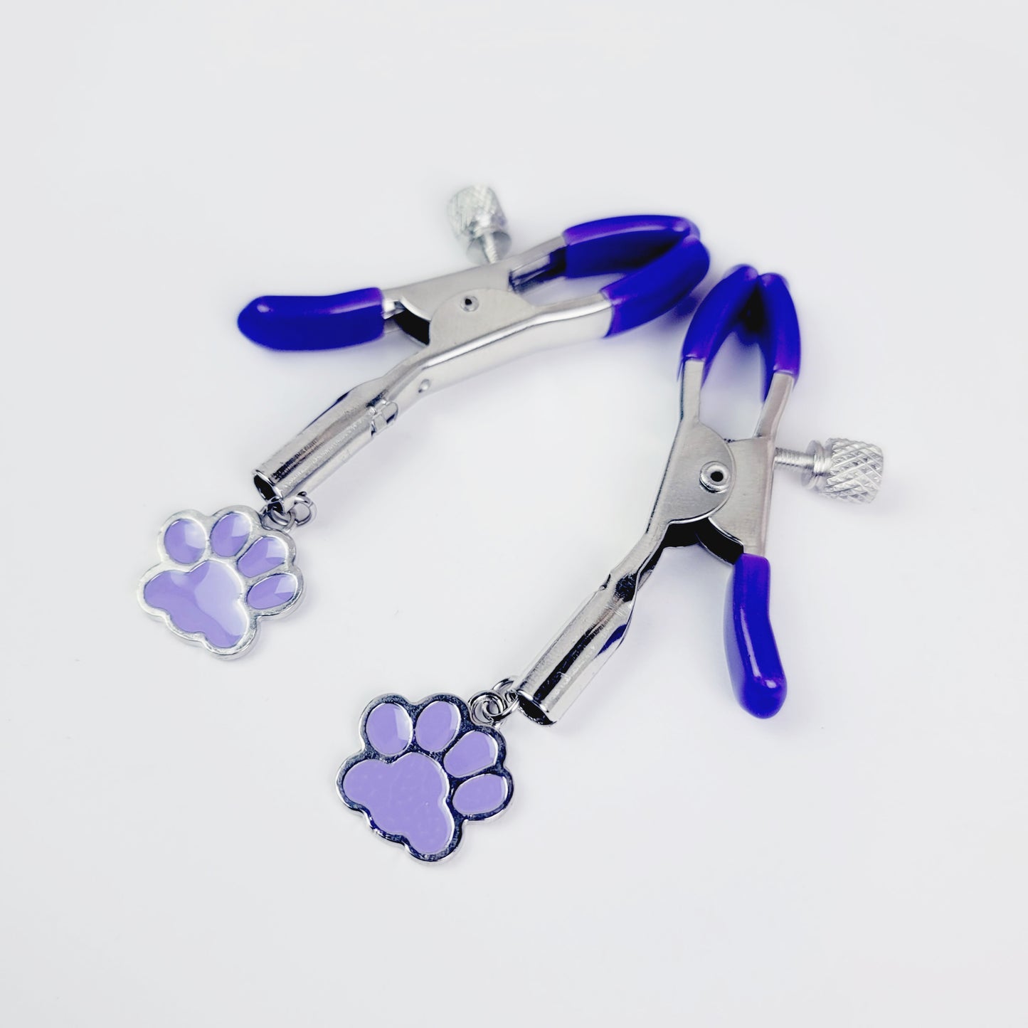 Adjustable Nipple Clamps with Paw Print Charm