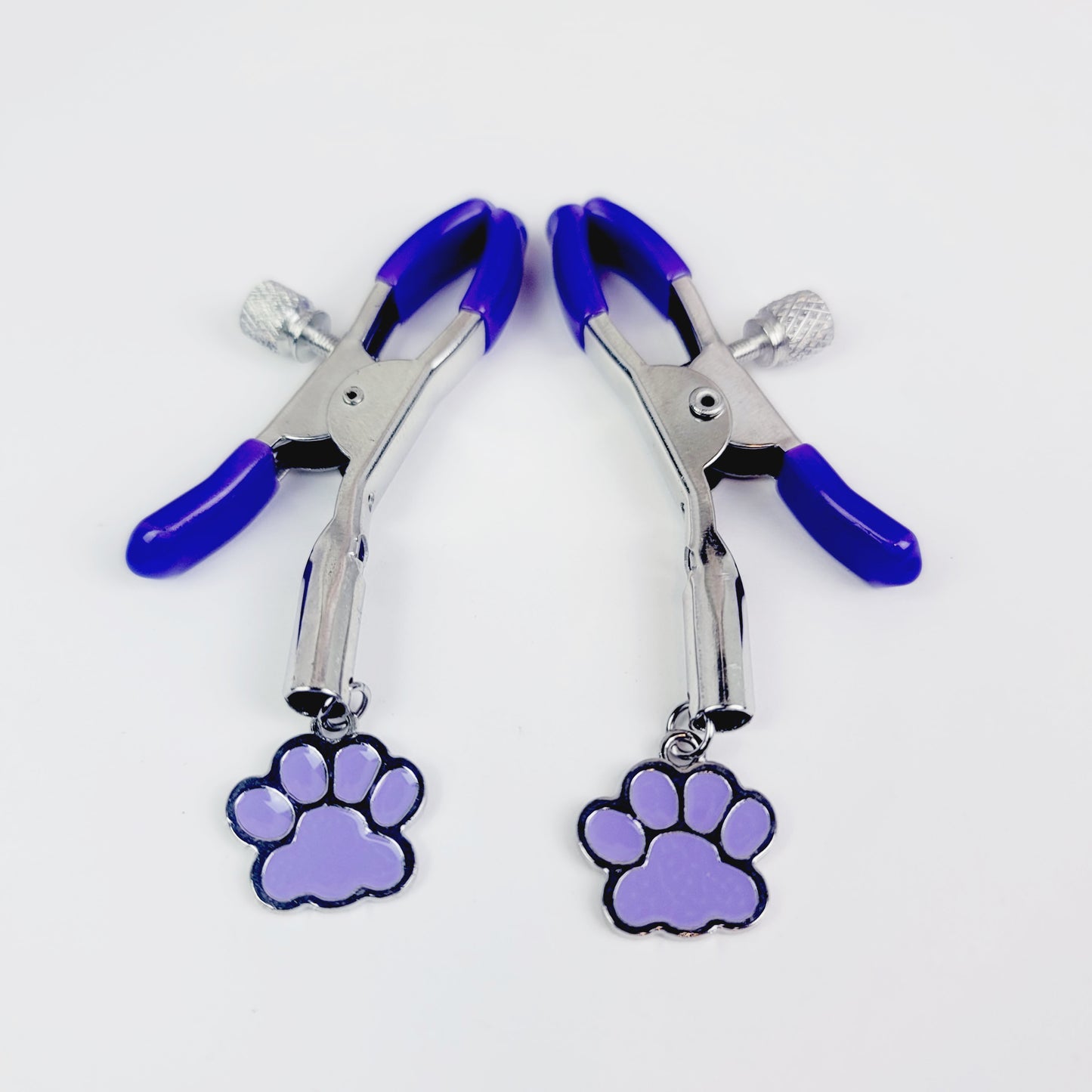 Adjustable Nipple Clamps with Paw Print Charm