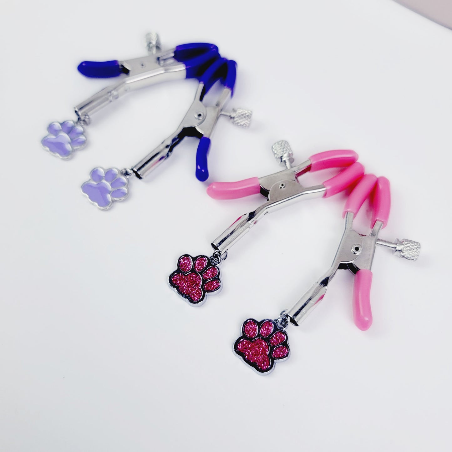 Adjustable Nipple Clamps with Paw Print Charm