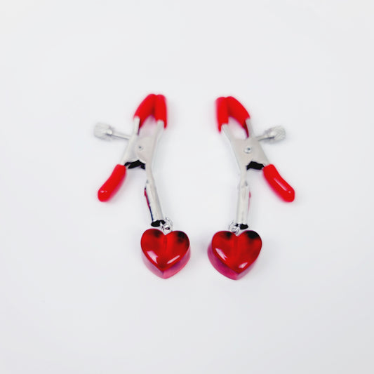 Heart Nipple Clamps, Adjustable. Valentine's Day Sex Toy Gift