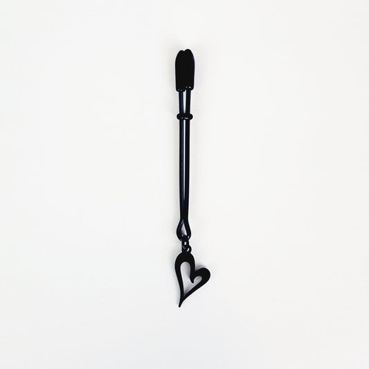 Black Clit Clamp, Black with Heart. Tweezer Clitoral Clamp. Adult Toy for Women, MATURE, BDSM
