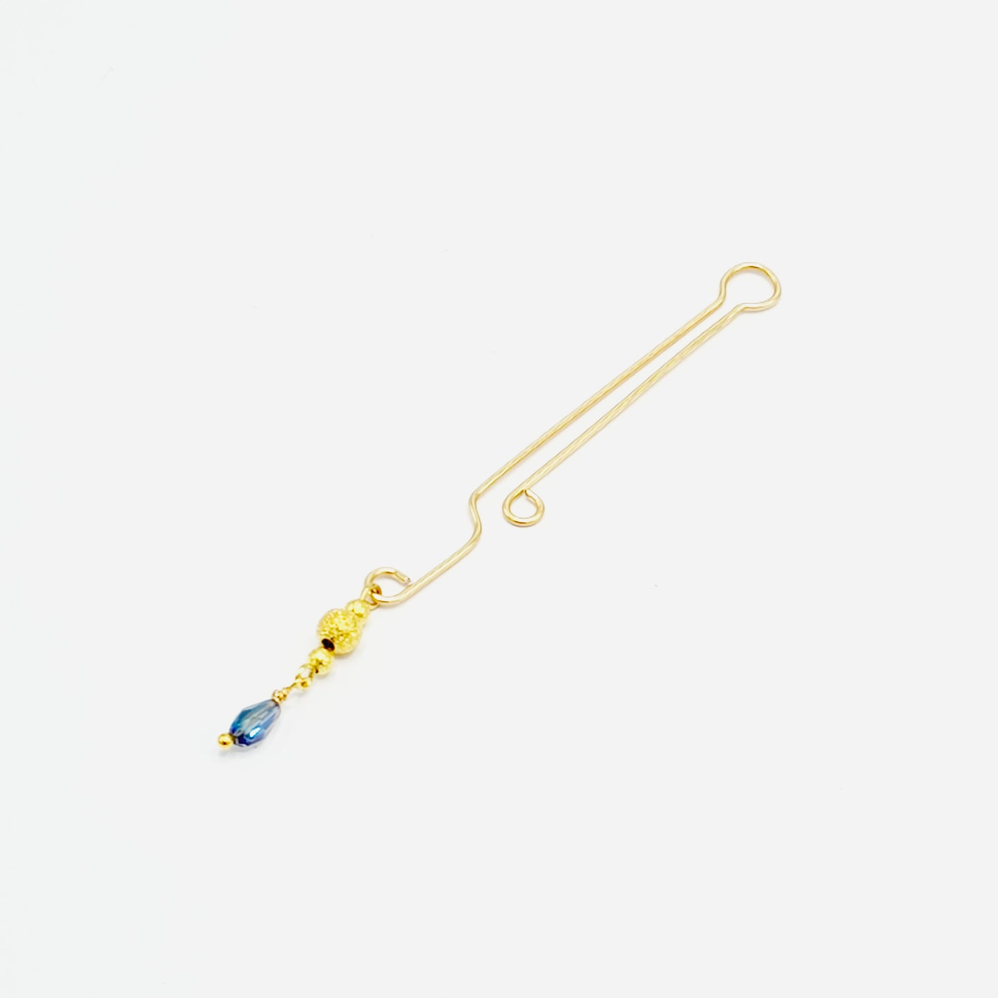 Labia Jewelry for BDSM Submissive. Gold Labia Clip with Beaded Crystal Dangle.