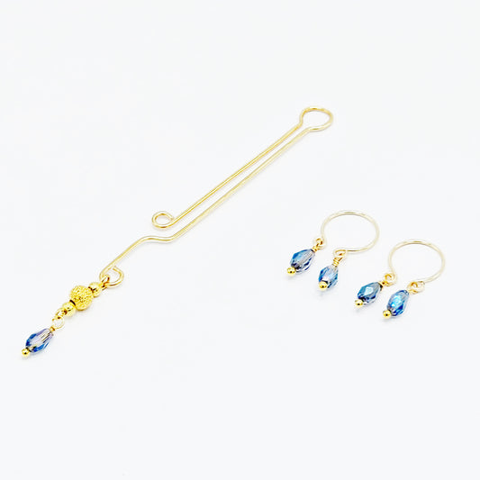 Clip On Fake Nipple Ring Set - Pink, Blue or Clear