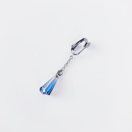 Intimate Jewelry Clip, Not Pierced. Stainless Steel Non-Piercing VCH Clip with Crystal Dangle.