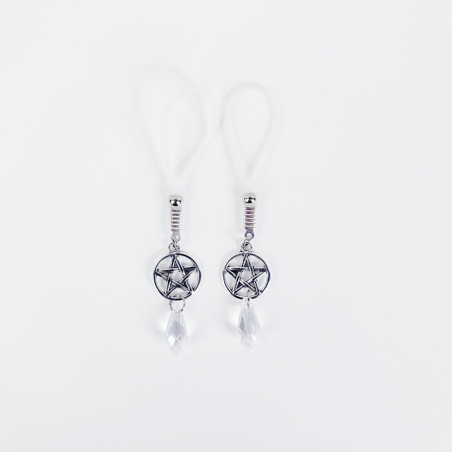 Nipple Nooses with Pentacle and Crystal. Or Choose Nipple Clamps