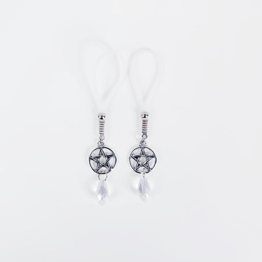 Nipple Nooses with Pentacle and Crystal. Or Choose Nipple Clamps