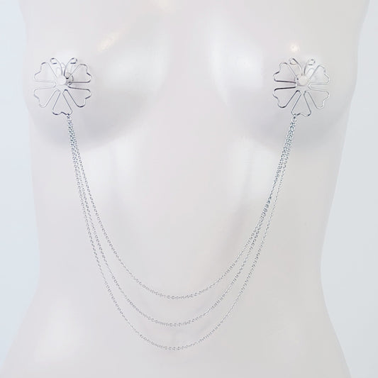 Nipple Shield Clamps, All Stainless Steel, with Chain Attached. (They are back in stock!!!) MATURE, BDSM