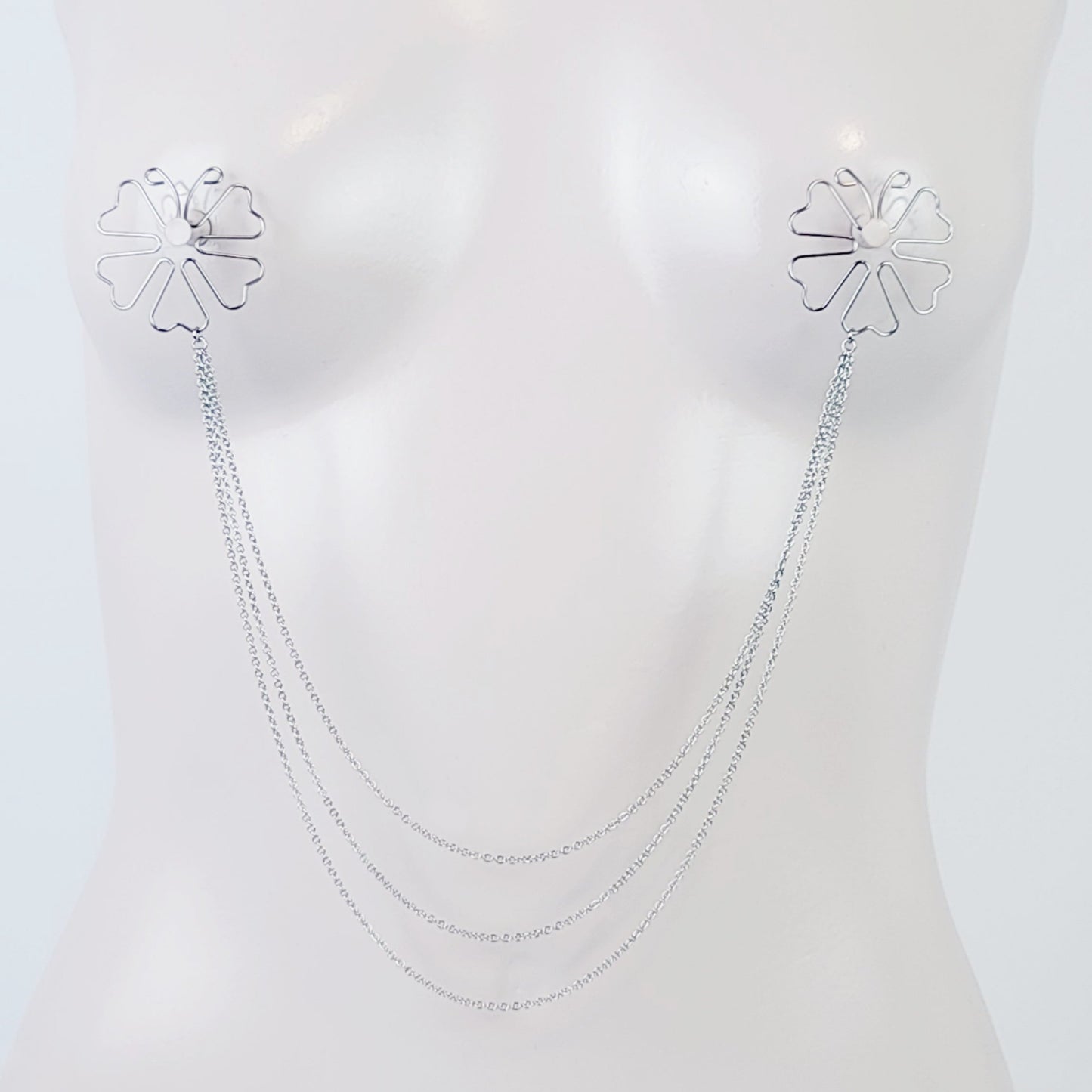 Nipple Shield Clamps, All Stainless Steel, with Chain Attached. (They are back in stock!!!) MATURE, BDSM