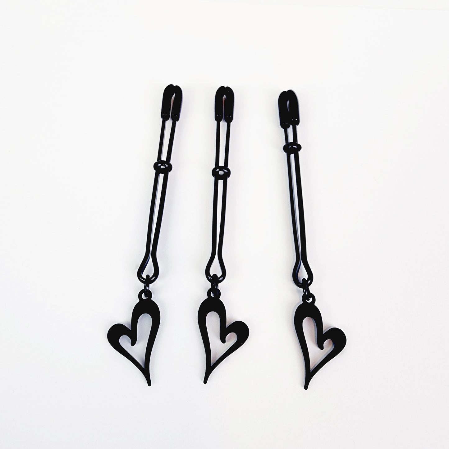 Nipple and Clit Clamp Set. Black Tweezer Clamps with Heart. MATURE, BD –  Why Bee Normal