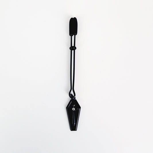 Clit Clamp with Coffin Pendant. Gothic Black Tweezer Clitoral Clamp. Adult Toy for Women