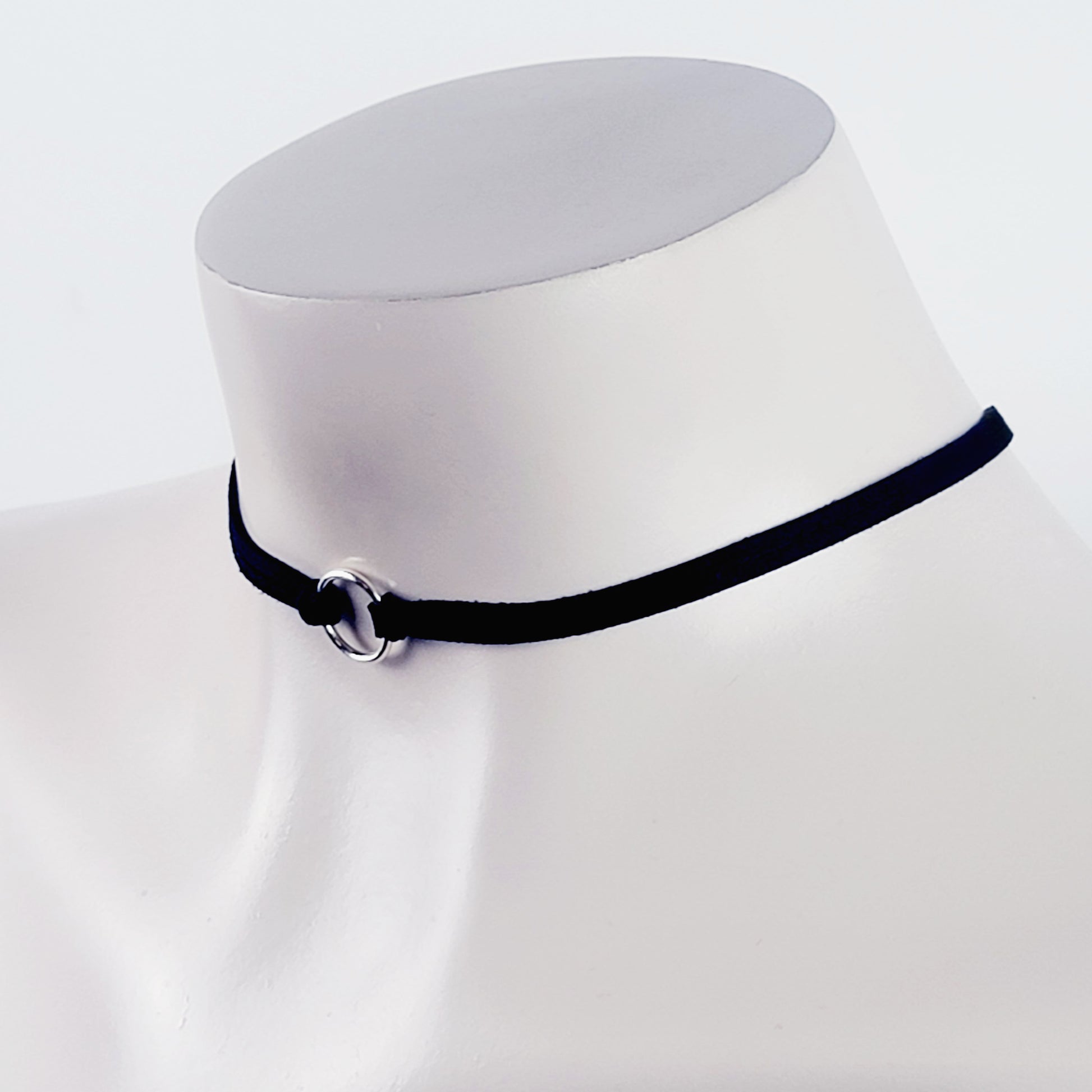 White Ribbon Choker Necklace 13 inch - 15 inch 13 inch - 15 inch / White
