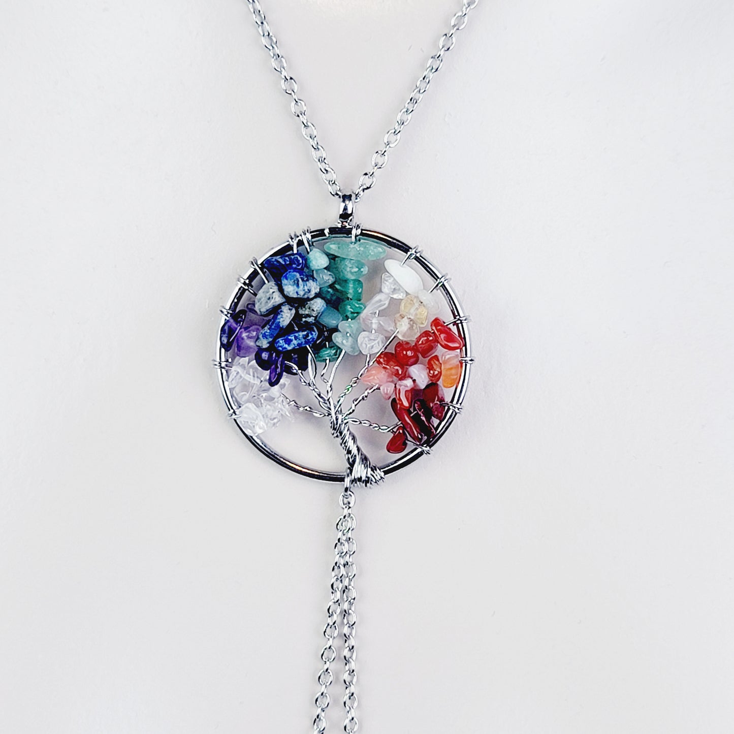 Chakra Tree of Life Necklace Necklace to Nipple, Non-Piering. Choose your nipple attachment.