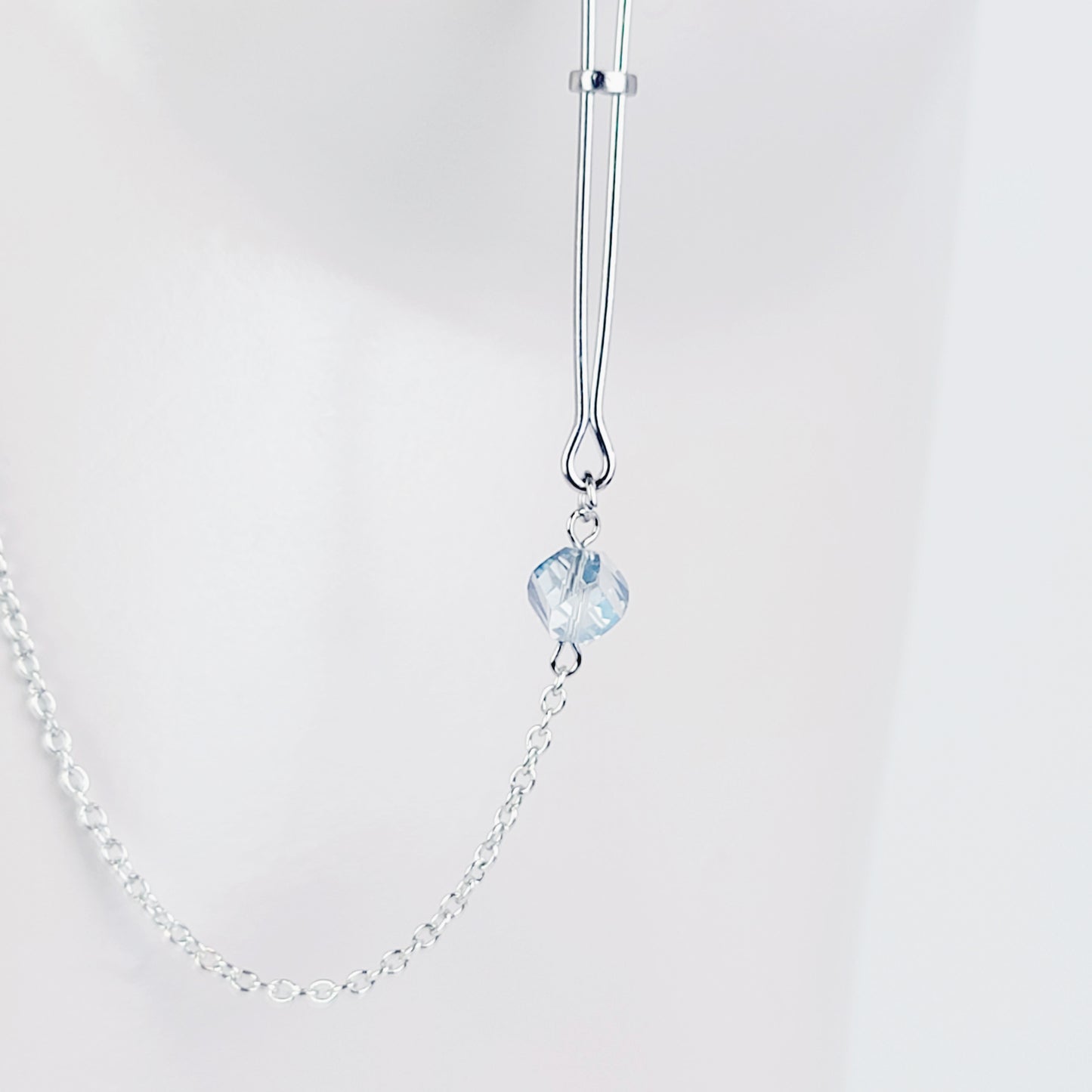 Snowflake Necklace to Nipple with Non Piercing Nipple Nooses or Your Choice of Nipple Clamps ( Tweezer Clamps shown). MATURE, BDSM