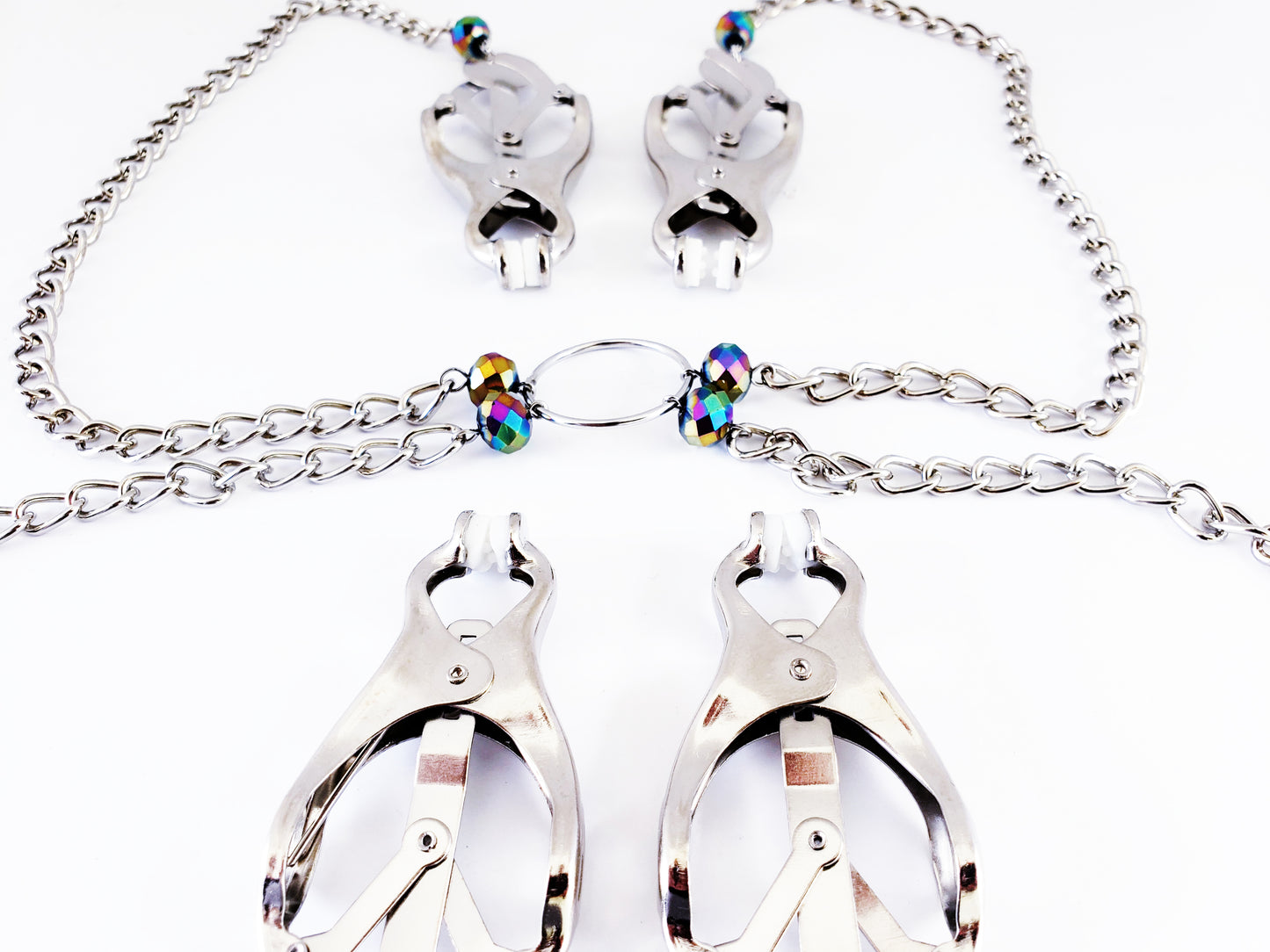 Four Clover Clamps with Chain Attached