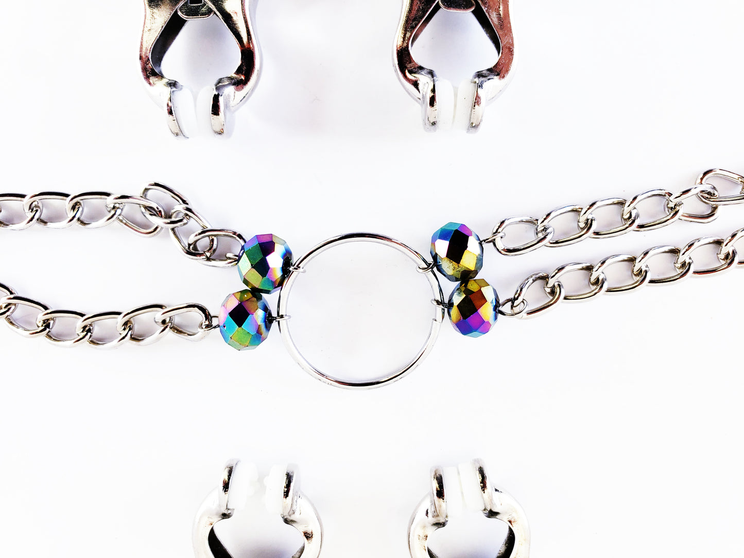 Four Clover Clamps with Chain Attached