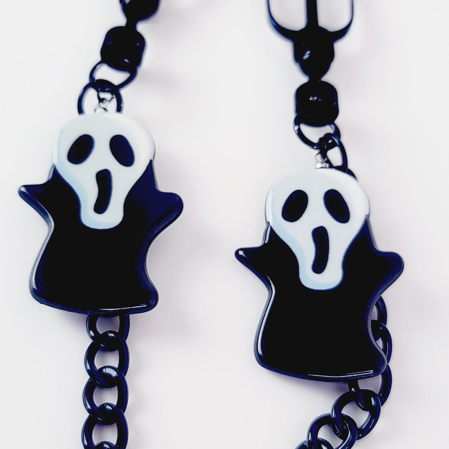 Black Nipple Clamps with Chain attached and Halloween Pendants. Black Beetle Clamps. BDSM, MATURE