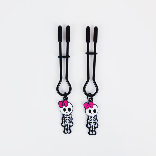 Skeleton Nipple Clamps, Halloween Sex Toy For Women. BDSM Submissive, MATURE, DDLG