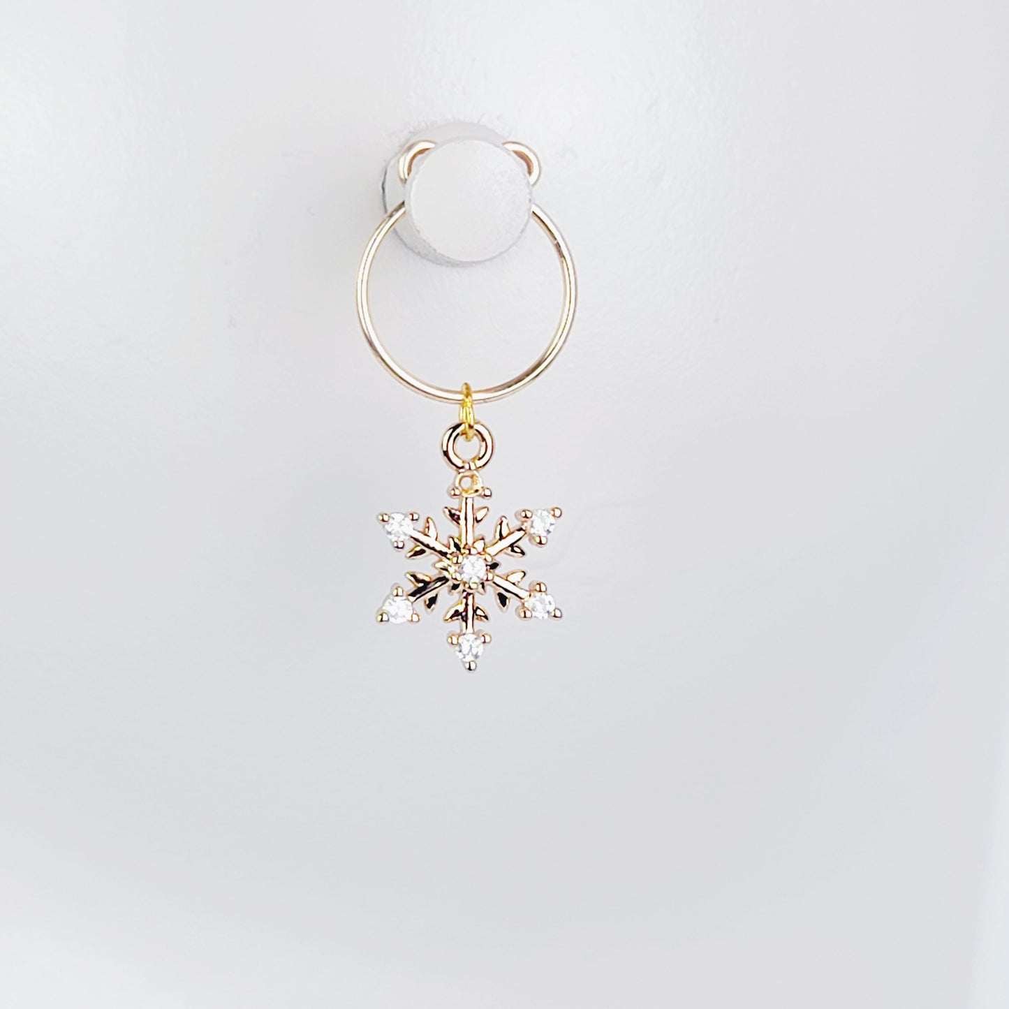 Non Piercing Nipple Rings, Gold , with 18K Snowflakes.