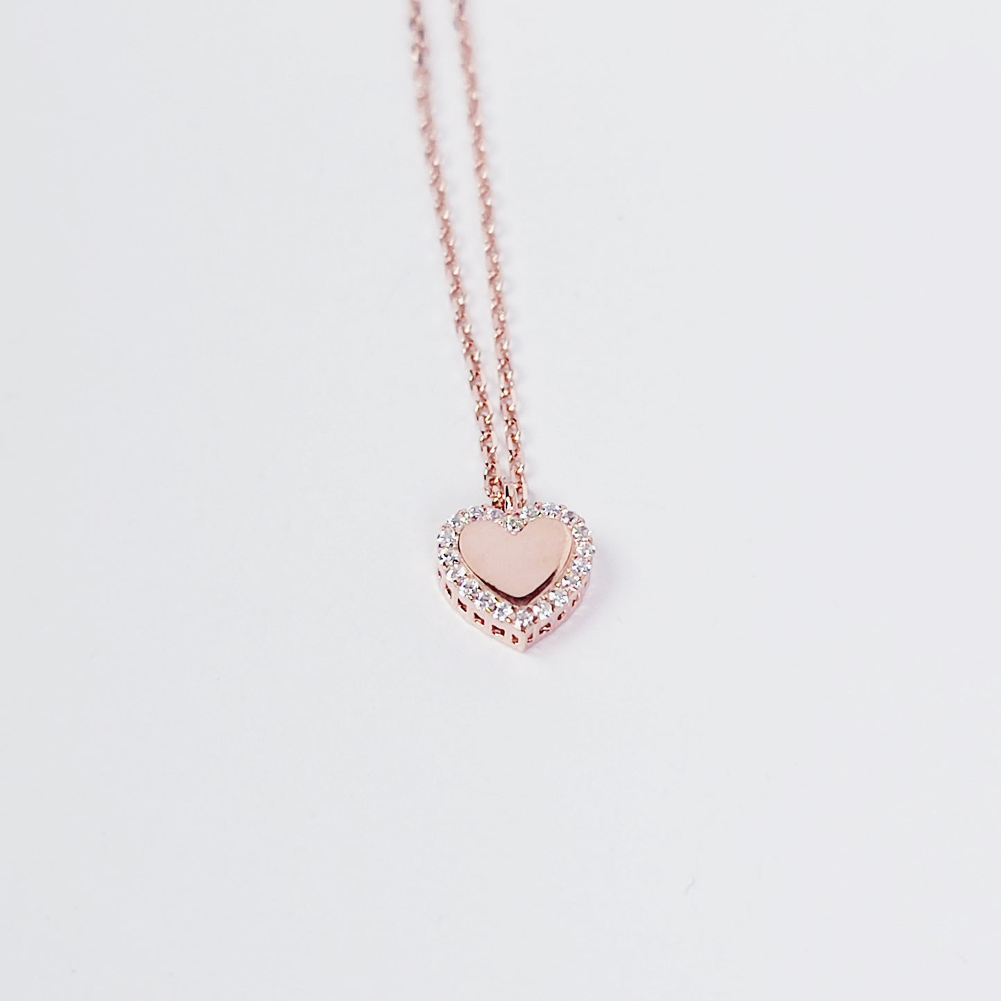 Sterling Silver Rose Gold Discreet Day Collar with Heart