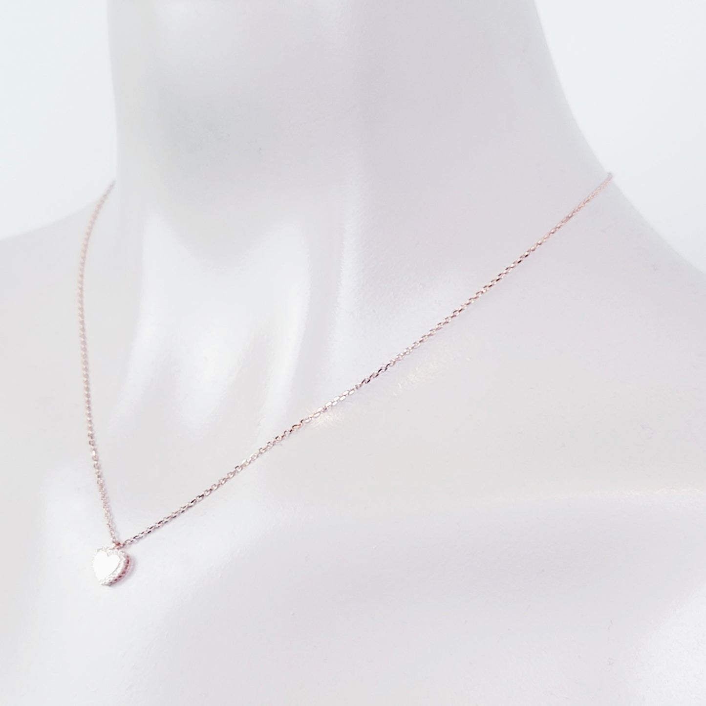 Sterling Silver Rose Gold Discreet Day Collar with Heart