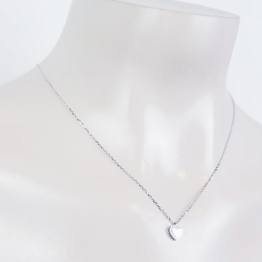 Sterling Silver Discreet Day Collar with Rhinestone Heart