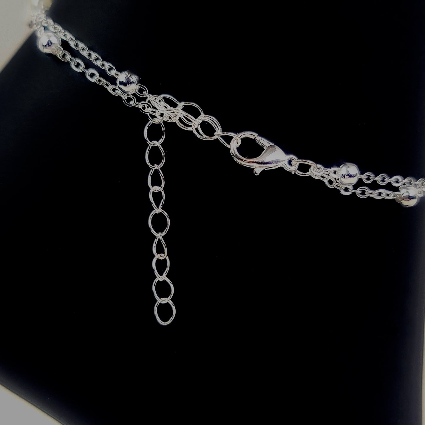 Silver or Gold Infinity Anklet with Pearls