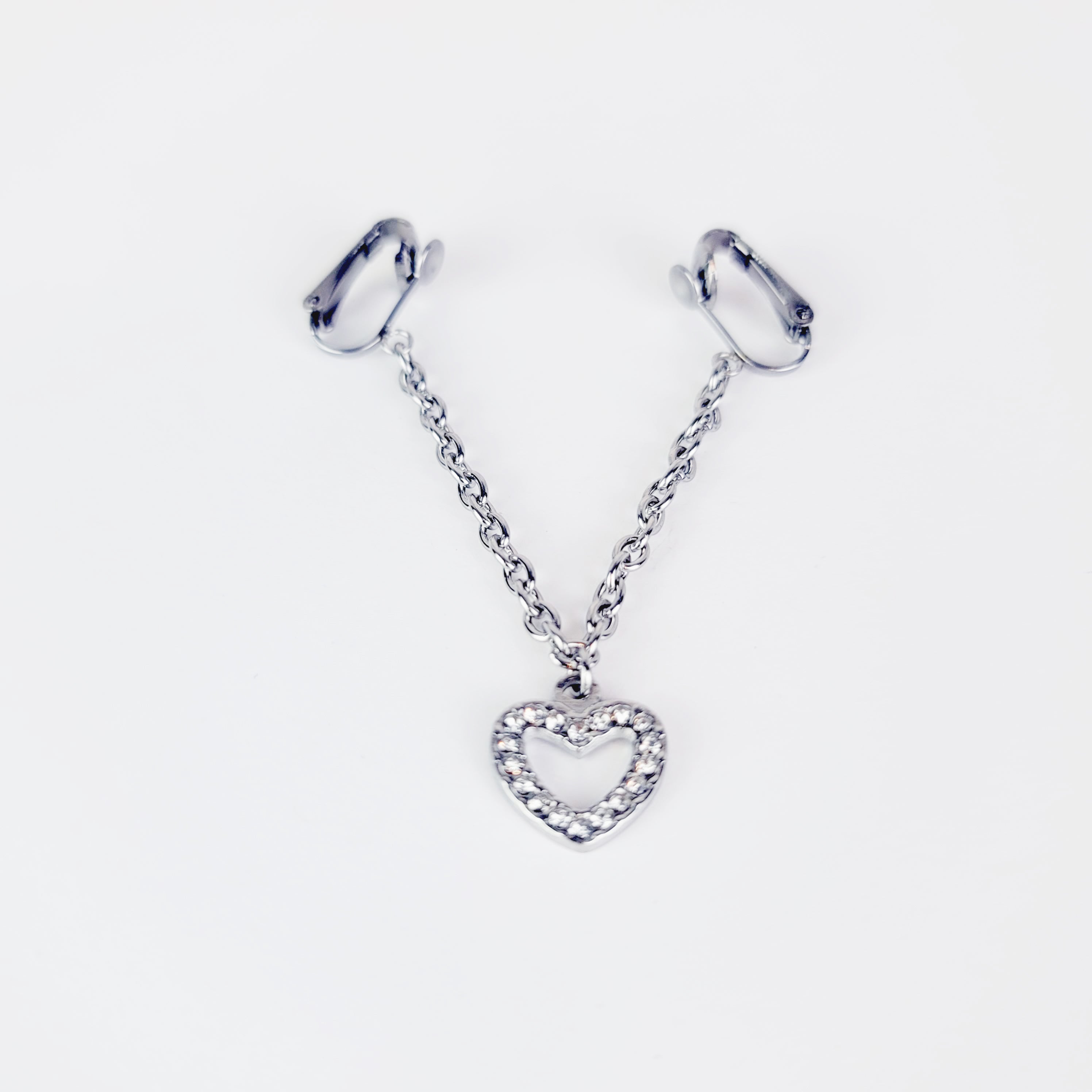 Labia Jewelry with Sparkling Heart. Stainless Steel Non Piercing Labia ...