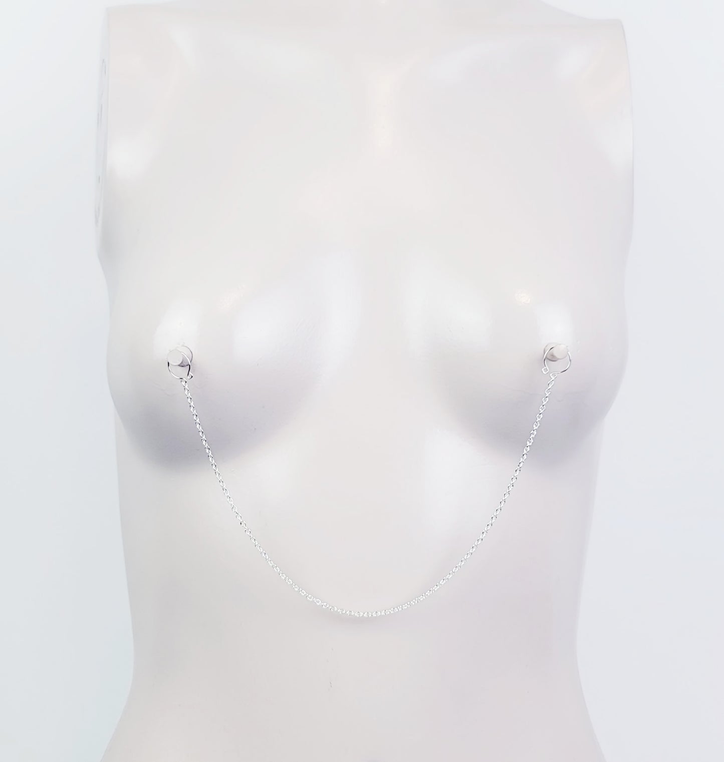 Nipple Chain with Non Piercing Nipple Rings in Silver, Gold, or Rose Gold. Erotic Intimate Body Jewelry for Women.