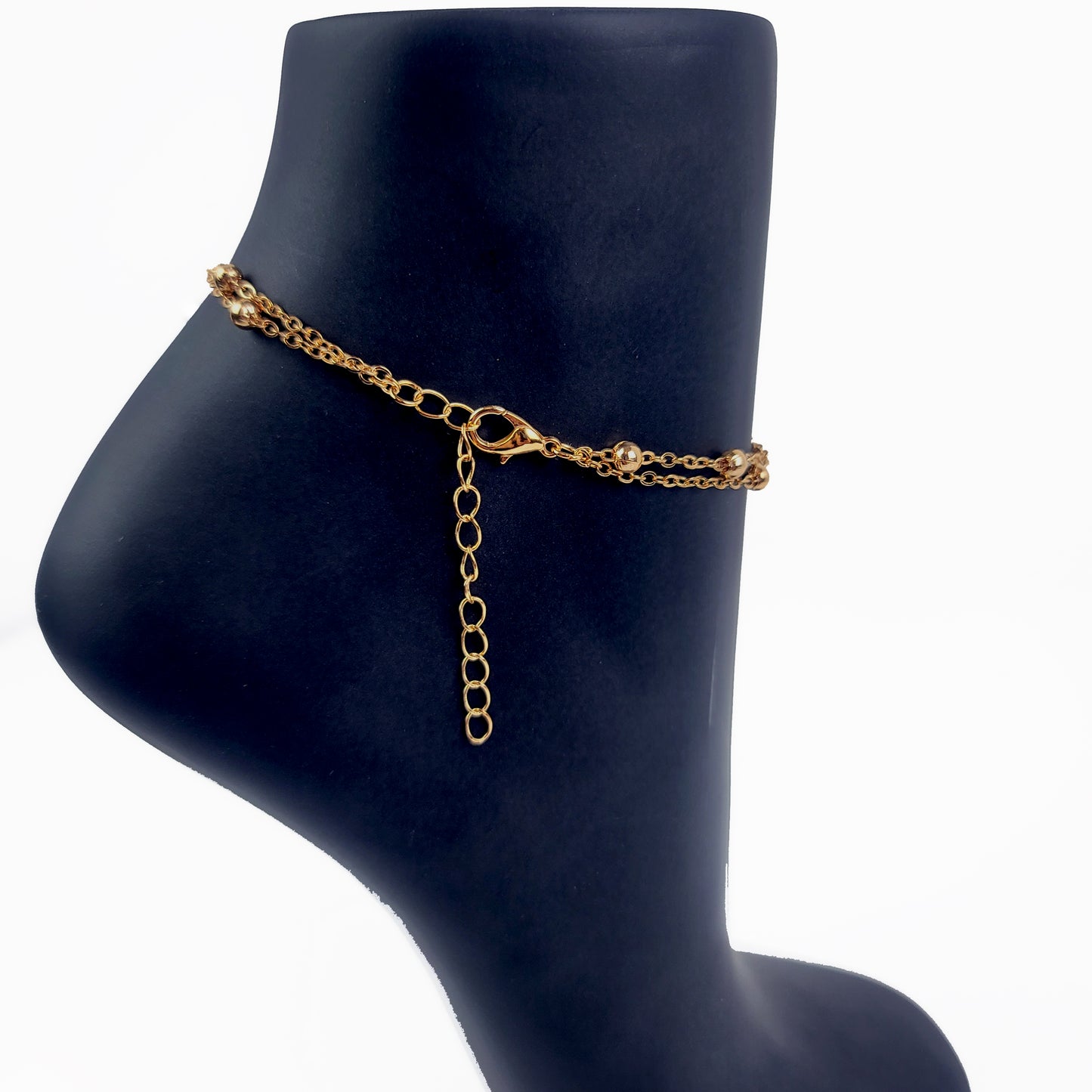 Silver or Gold Infinity Anklet with Pearls