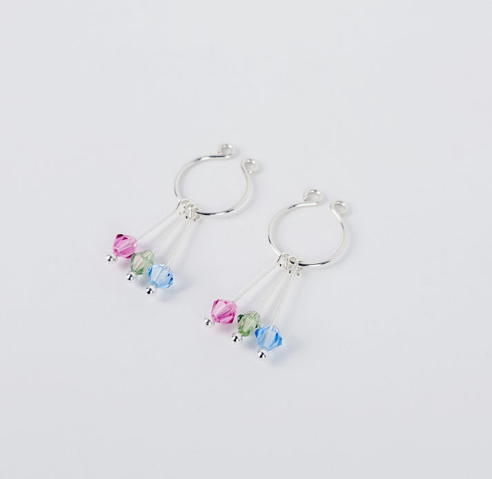 Polysexual Non Piercing Nipple Rings, with Crystal Dangles. Fake Pierc ...