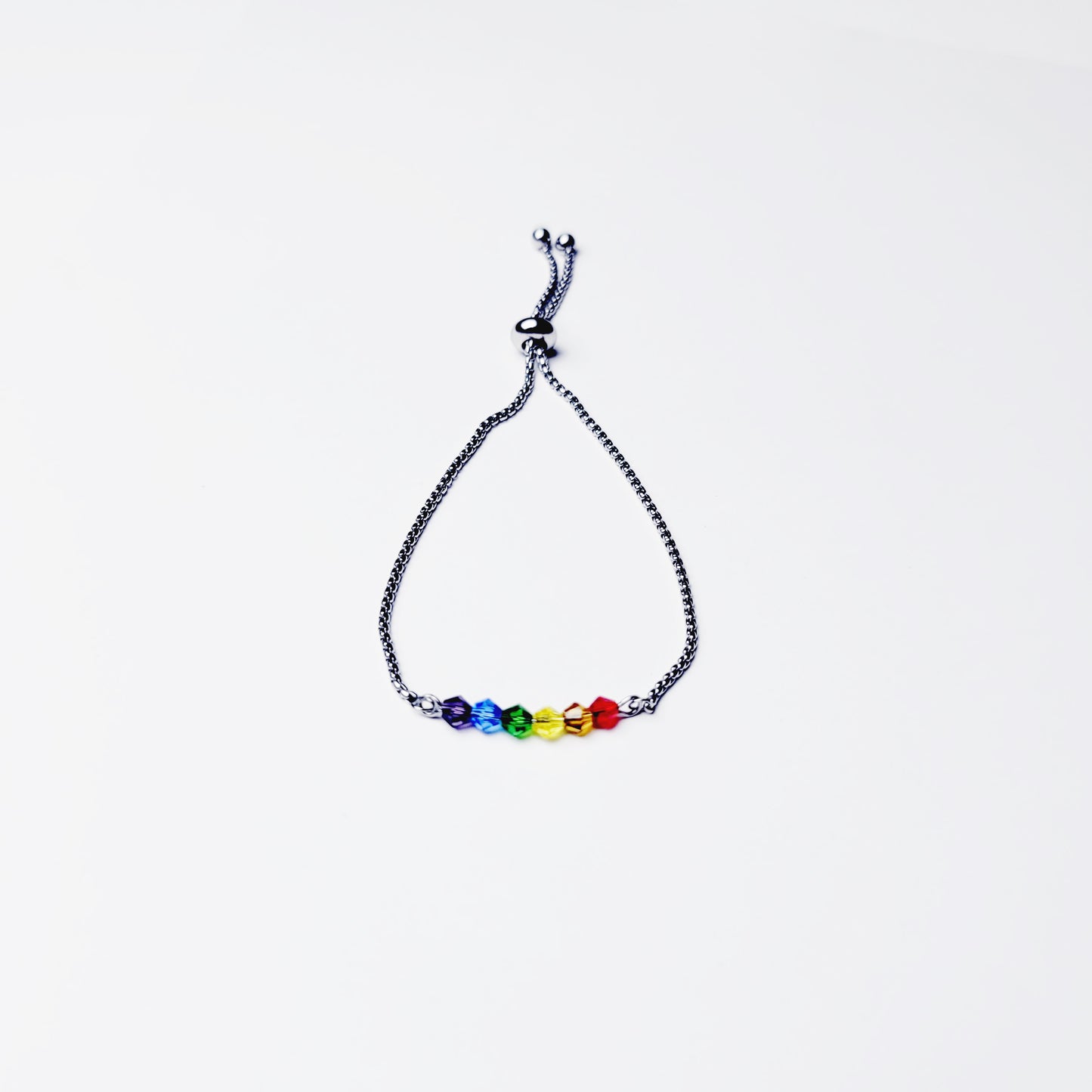 Pride Penis Noose, Stainless Steel, with Rainbow Crystals. MATURE, Penis Jewelry