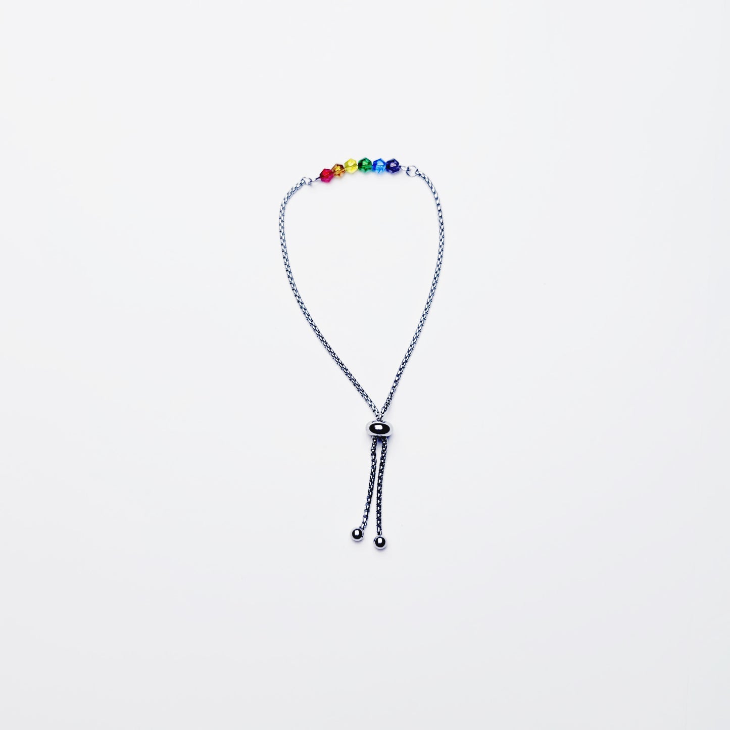 Pride Penis Noose, Stainless Steel, with Rainbow Crystals. MATURE, Penis Jewelry