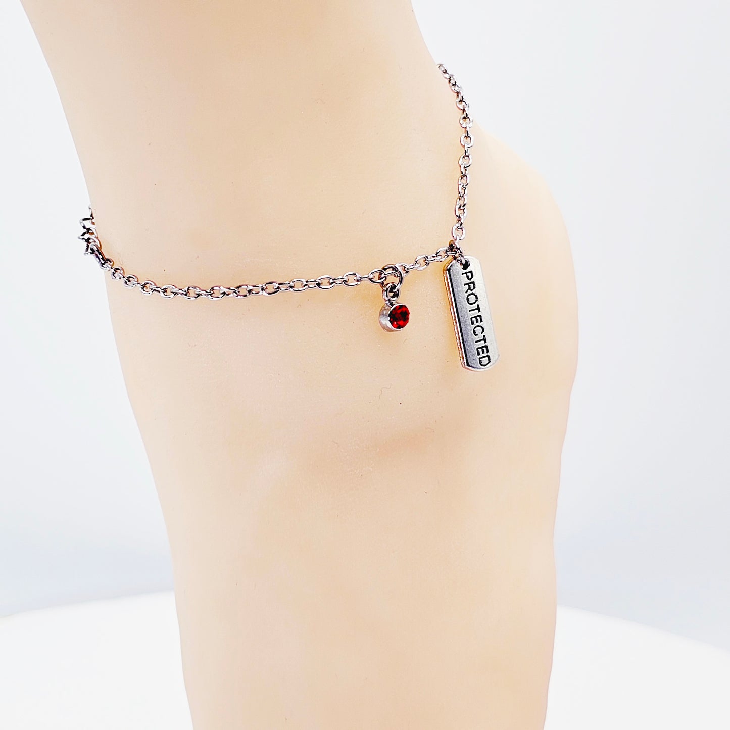 Protected Anklet with Gem. Ankle Bracelet for Women. BDSM