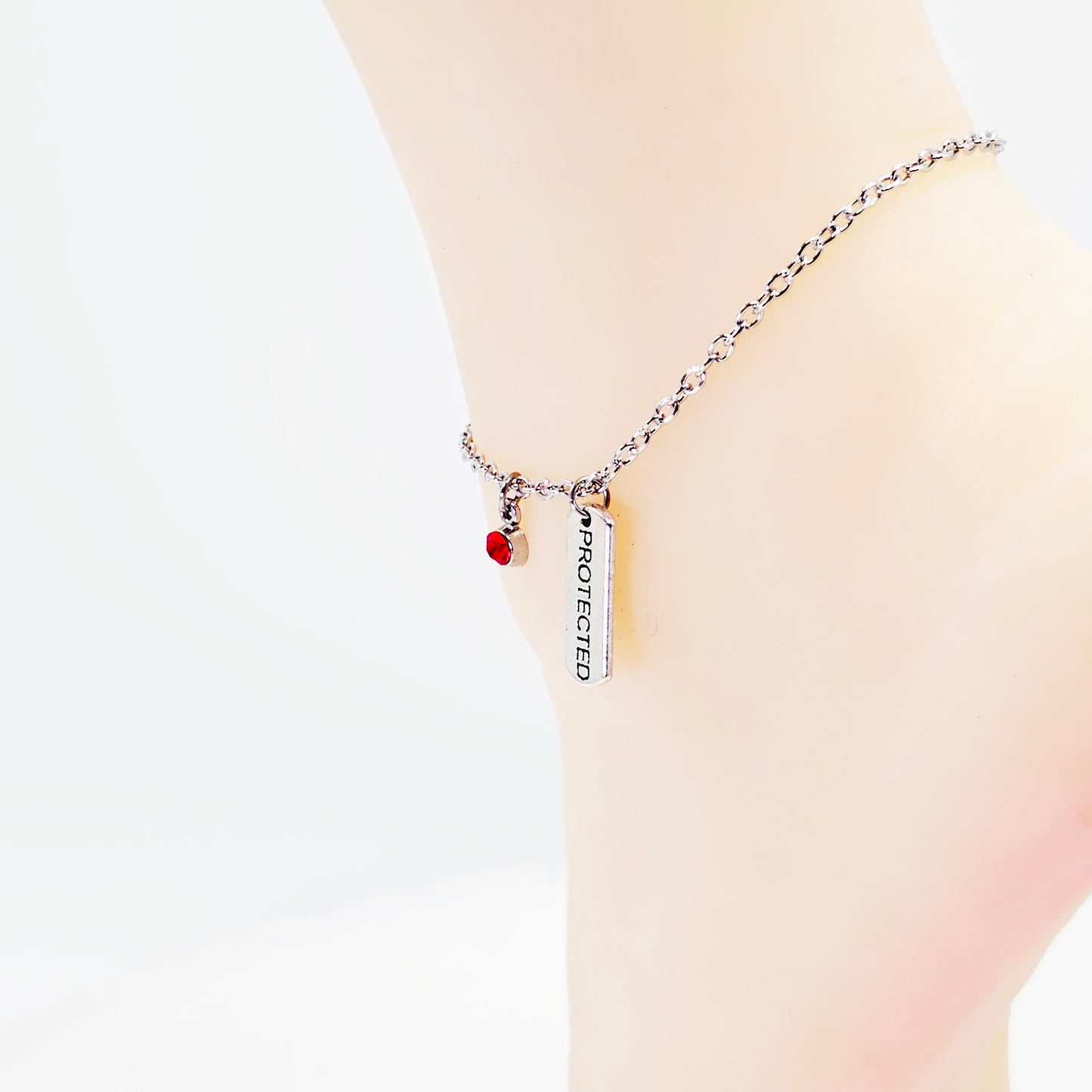 Protected Anklet with Gem. Ankle Bracelet for Women. BDSM